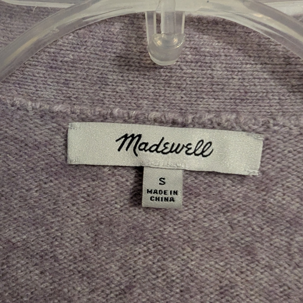 Madewell Dusty Lilac Cardigan Sweater - Small - Picture 2 of 4